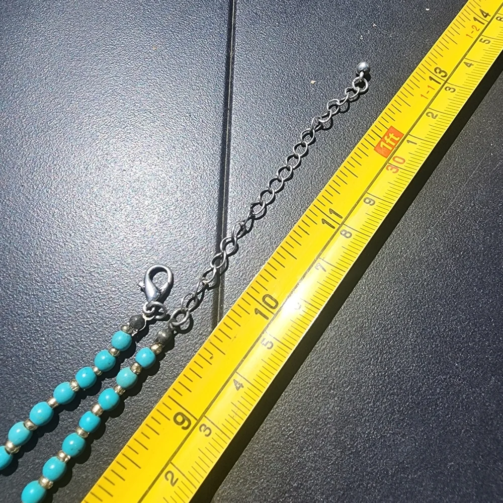Bundle lot fashion costume jewelry 5 necklaces w cross pendant turquoise color - Picture 5 of 6
